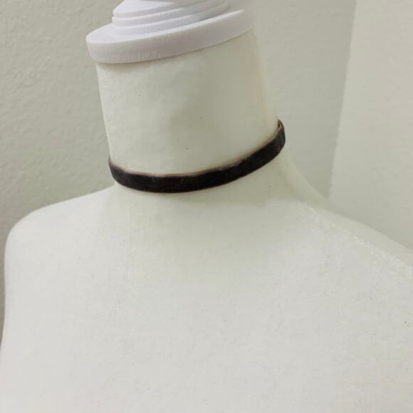 Taupe Gray Brown Velvet Choker 12" - Picture 1 of 3